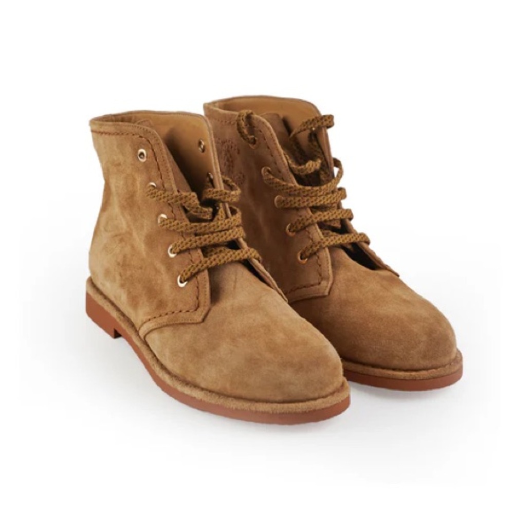 Chanel Suede Calfskin Lace Up Boots